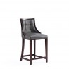 Manhattan Comfort Fifth Avenue Faux Leather Counter Stool in Pebble Grey Side