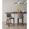 Manhattan Comfort Modern Shubert Counter Stool Upholstered In Dark Taupe Leatherette with Beech Wood Legs - Set of 2