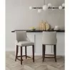 Manhattan Comfort Modern Shubert Counter Stool Upholstered In Light Grey Leatherette with Beech Wood Legs - Set of 2 - Manhattan Comfort Modern Shubert Counter Stool Upholstered In Light Grey Leatherette with Beech Wood Legs - Set of 2
