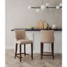Manhattan Comfort Modern Shubert Counter Stool Upholstered In Tan  Leatherette with Beech Wood Legs - Set of 2
