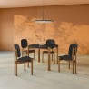 Manhattan Comfort Mid-Century Modern Gales Round 46.54 Dining Table with Solid Wood Legs - Set of 5 Black