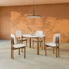 Manhattan Comfort Mid-Century Modern Gales Round 46.54 Dining Table with Solid Wood Legs - Set of 5 White
