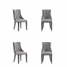 Fifth Avenue Faux Leather Dining Chair in Grey and Walnut Front Set 4 - Fifth Avenue Faux Leather Dining Chair in Grey and Walnut Front Set 4
