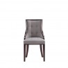 Fifth Avenue Faux Leather Dining Chair in Grey and Walnut Front