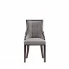 Fifth Avenue Faux Leather Dining Chair in Grey and Walnut Front - Fifth Avenue Faux Leather Dining Chair in Grey and Walnut Front