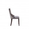 Fifth Avenue Faux Leather Dining Chair in Grey and Walnut Side
