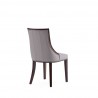 Fifth Avenue Faux Leather Dining Chair in Grey and Walnut Back Angle