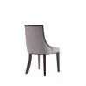 Fifth Avenue Faux Leather Dining Chair in Grey and Walnut Back Angle - Fifth Avenue Faux Leather Dining Chair in Grey and Walnut Back Angle