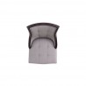 Fifth Avenue Faux Leather Dining Chair in Grey and Walnut Top