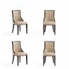 Fifth Avenue Faux Leather Dining Chair in Tan and Walnut Front Set 4 - Fifth Avenue Faux Leather Dining Chair in Tan and Walnut Front Set 4
