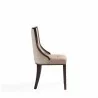 Manhattan Comfort Grand Faux Leather Dining Chair in Tan with Beech Wood Frame Side - Manhattan Comfort Grand Faux Leather Dining Chair in Tan with Beech Wood Frame Side