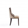 Manhattan Comfort Grand Faux Leather Dining Chair in Tan with Beech Wood Frame Side
