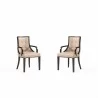 Manhattan Comfort Grand Faux Leather Dining Armchair in Tan with Beech Wood Frame (Set of 2) - Manhattan Comfort Grand Faux Leather Dining Armchair in Tan with Beech Wood Frame (Set of 2)