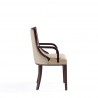 Manhattan Comfort Grand Faux Leather Dining Armchair in Tan with Beech Wood Frame Side