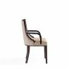 Manhattan Comfort Grand Faux Leather Dining Armchair in Tan with Beech Wood Frame Side - Manhattan Comfort Grand Faux Leather Dining Armchair in Tan with Beech Wood Frame Side