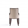 Manhattan Comfort Fifth Avenue Faux Leather Dining Armchair in Tan and Walnut Front Back