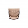 Manhattan Comfort Fifth Avenue Faux Leather Dining Armchair in Tan and Walnut Front Top