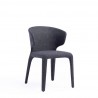 Manhattan Comfort Conrad Modern Woven Tweed Dining Chair in Black Side Angle
