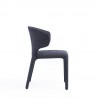 Manhattan Comfort Conrad Modern Woven Tweed Dining Chair in Black Side
