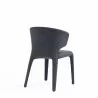Manhattan Comfort Conrad Modern Woven Tweed Dining Chair in Black Back Angle - Manhattan Comfort Conrad Modern Woven Tweed Dining Chair in Black Back Angle