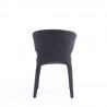 Manhattan Comfort Conrad Modern Woven Tweed Dining Chair in Black Back