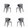 Manhattan Comfort Conrad Modern Woven Tweed Dining Chair in Grey set of 4 - Manhattan Comfort Conrad Modern Woven Tweed Dining Chair in Grey set of 4