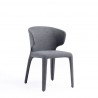 Manhattan Comfort Conrad Modern Woven Tweed Dining Chair in Grey Side Angle