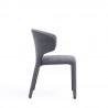 Manhattan Comfort Conrad Modern Woven Tweed Dining Chair in Grey Side
