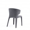 Manhattan Comfort Conrad Modern Woven Tweed Dining Chair in Grey Back Angle