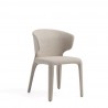 Manhattan Comfort Conrad Modern Woven Tweed Dining Chair in Wheat  Side Angle