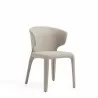 Manhattan Comfort Conrad Modern Woven Tweed Dining Chair in Wheat  Side Angle - Manhattan Comfort Conrad Modern Woven Tweed Dining Chair in Wheat  Side Angle