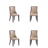 Manhattan Comfort Grand Faux Leather Dining Chair in Tan with Beech Wood Frame (Set of 4)