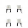 Manhattan Comfort Gansevoort Modern Faux Leather Dining Chair in Cream (Set of 4)