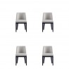 Manhattan Comfort Gansevoort Modern Faux Leather Dining Chair in Light Grey (Set of 4)