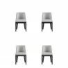 Manhattan Comfort Gansevoort Modern Faux Leather Dining Chair in Light Grey (Set of 4) - Manhattan Comfort Gansevoort Modern Faux Leather Dining Chair in Light Grey (Set of 4)