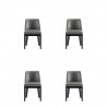 Manhattan Comfort Gansevoort Modern Faux Leather Dining Chair in Pebble Grey (Set of 4)