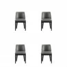 Manhattan Comfort Gansevoort Modern Faux Leather Dining Chair in Pebble Grey (Set of 4) - Manhattan Comfort Gansevoort Modern Faux Leather Dining Chair in Pebble Grey (Set of 4)