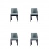 Manhattan Comfort Gansevoort Modern Faux Leather Dining Chair in Pewter (Set of 4)
