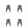 Manhattan Comfort Gansevoort Modern Faux Leather Dining Chair in Pewter (Set of 4) - Manhattan Comfort Gansevoort Modern Faux Leather Dining Chair in Pewter (Set of 4)