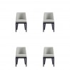 Manhattan Comfort Gansevoort Modern Faux Leather Dining Chair in Stone Grey (Set of 4)