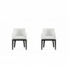 Manhattan Comfort Gansevoort Modern Faux Leather Dining Armchair in Cream (Set of 2) - Manhattan Comfort Gansevoort Modern Faux Leather Dining Armchair in Cream (Set of 2)