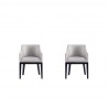 Manhattan Comfort Gansevoort Modern Faux Leather Dining Armchair in Light Grey (Set of 2)