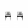 Manhattan Comfort Gansevoort Modern Faux Leather Dining Armchair in Light Grey (Set of 2) - Manhattan Comfort Gansevoort Modern Faux Leather Dining Armchair in Light Grey (Set of 2)