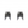 Manhattan Comfort Gansevoort Modern Faux Leather Dining Armchair in Pebble Grey (Set of 2)