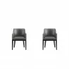 Manhattan Comfort Gansevoort Modern Faux Leather Dining Armchair in Pebble Grey (Set of 2) - Manhattan Comfort Gansevoort Modern Faux Leather Dining Armchair in Pebble Grey (Set of 2)