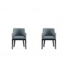 Manhattan Comfort Gansevoort Modern Faux Leather Dining Armchair in Pewter (Set of 2)