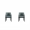 Manhattan Comfort Gansevoort Modern Faux Leather Dining Armchair in Pewter (Set of 2) - Manhattan Comfort Gansevoort Modern Faux Leather Dining Armchair in Pewter (Set of 2)