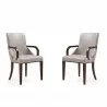 Manhattan Comfort Shubert Modern Faux Leather and Velvet Dining Armchair in Light Grey (Set of 2) - Manhattan Comfort Shubert Modern Faux Leather and Velvet Dining Armchair in Light Grey (Set of 2)
