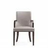 Manhattan Comfort Shubert Modern Faux Leather and Velvet Dining Armchair in Light Grey Front - Manhattan Comfort Shubert Modern Faux Leather and Velvet Dining Armchair in Light Grey Front