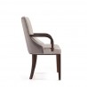 Manhattan Comfort Shubert Modern Faux Leather and Velvet Dining Armchair in Light Grey Side